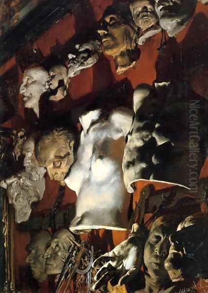 The Studio Wall Oil Painting by Adolph von Menzel