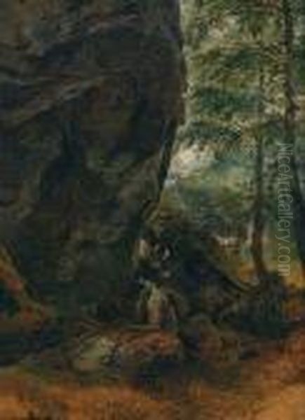 Umkreis/circle Waldstuck Oil Painting by Friedrich Gauermann