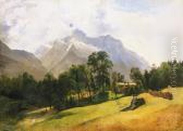 Landscape In The Alps Oil Painting by Friedrich Gauermann