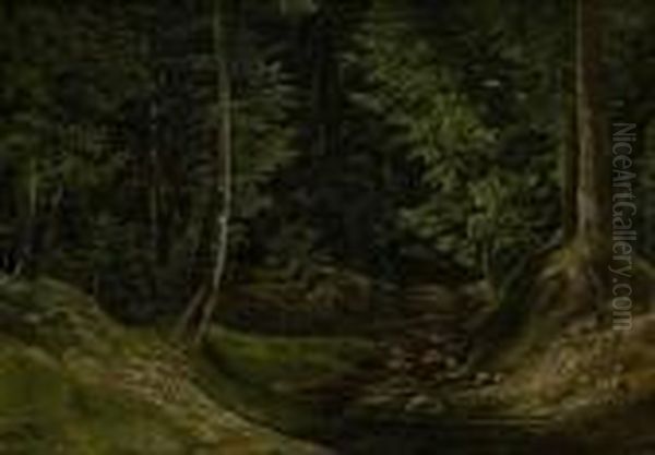 Blick Auf Eine Waldlichtung Oil Painting by Friedrich Gauermann