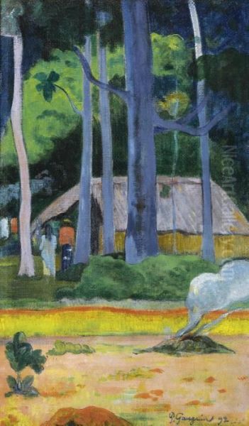 Cabane Sous Les Arbres Oil Painting by Paul Gauguin