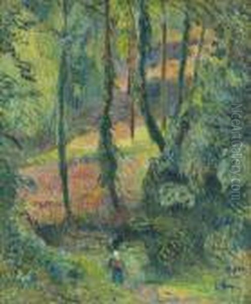 Chemin Creux Dans Une Pente Boisee Oil Painting by Paul Gauguin