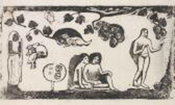 Femmes, Animaux Et Feuillages by Paul Gauguin