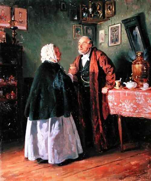 Congratulations, 1878 Oil Painting by Vladimir Egorovic Makovsky