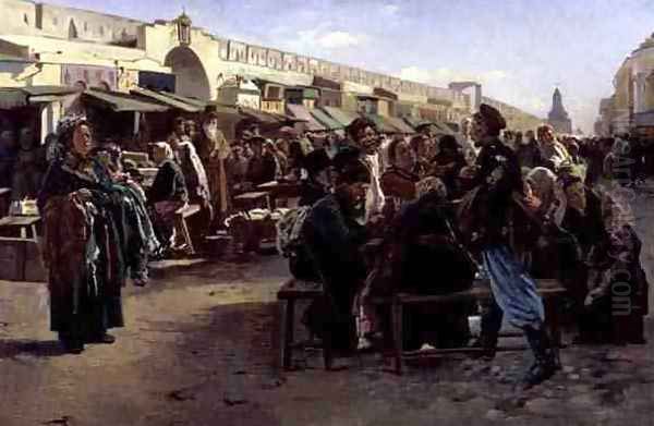 At Noon, 1879 Oil Painting by Vladimir Egorovic Makovsky