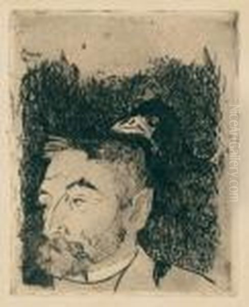 Portrait De Stephane Mallarme. Oil Painting by Paul Gauguin