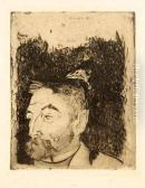 Portrait De Stephane Mallarme Oil Painting by Paul Gauguin