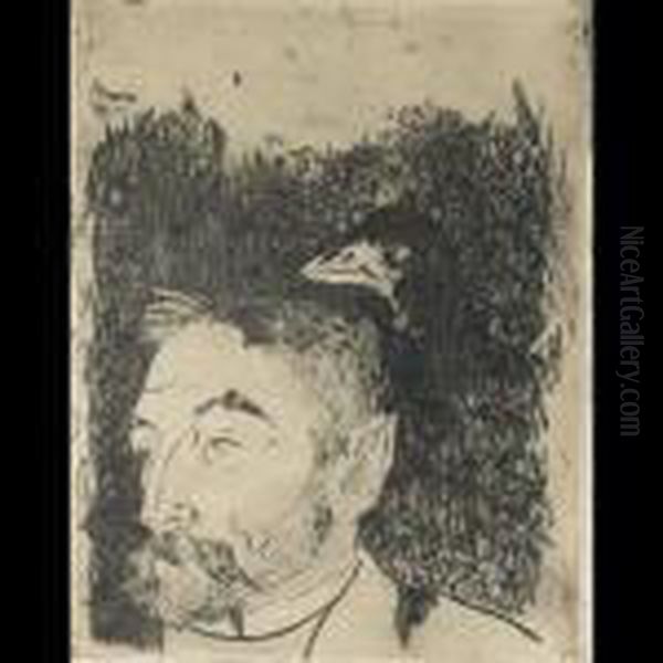 Portrait De Stephane Mallarme, 1891 [kornfeld 121] Oil Painting by Paul Gauguin