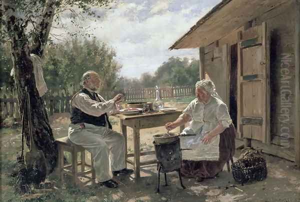 Making Jam, 1876 Oil Painting by Vladimir Egorovic Makovsky