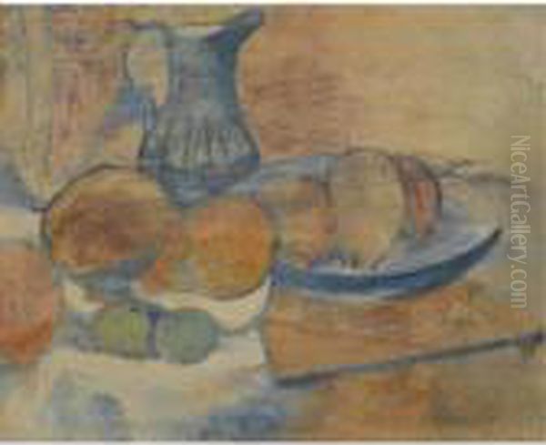 [still Life With Pitcher And Fruits] (see Field 132) Oil Painting by Paul Gauguin