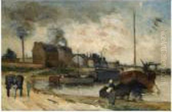 Les Usines Cail Et Le Quai De Grenelle Oil Painting by Paul Gauguin