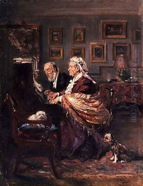 The Duet, 1889 Oil Painting by Vladimir Egorovic Makovsky