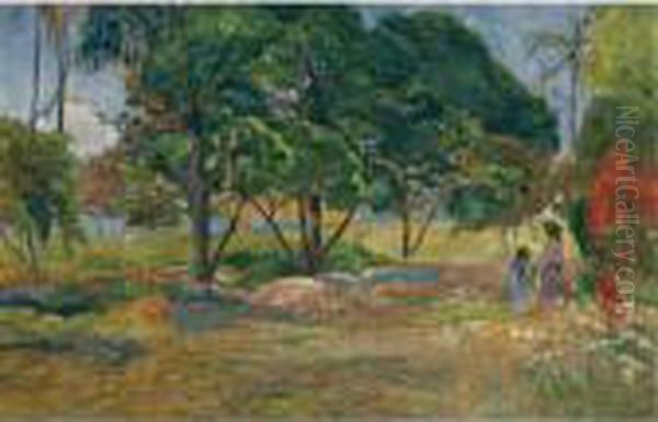 Paysage Aux Trois Arbres Oil Painting by Paul Gauguin