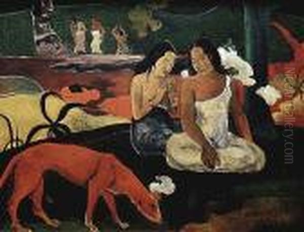 Arearea Oil Painting by Paul Gauguin