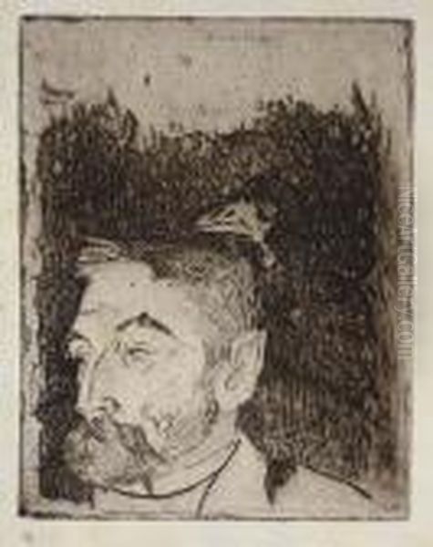 Portrait Of Stephane Mallarme Oil Painting by Paul Gauguin