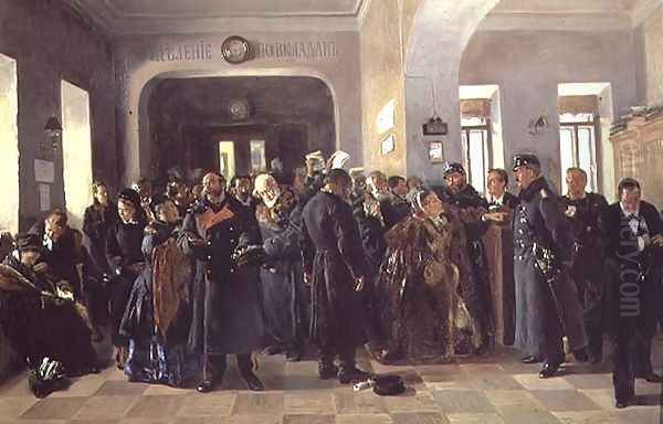 The Collapse of a Bank, 1881 Oil Painting by Vladimir Egorovic Makovsky