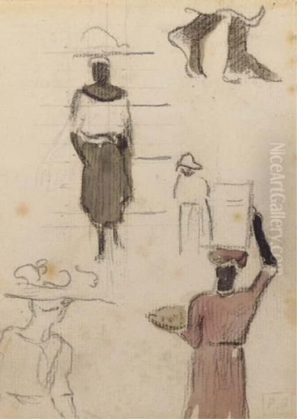 Croquis Martiniquais (recto And Verso) Oil Painting by Paul Gauguin