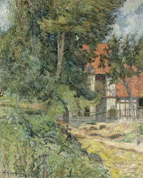 Chaumiere En Normandie Oil Painting by Paul Gauguin