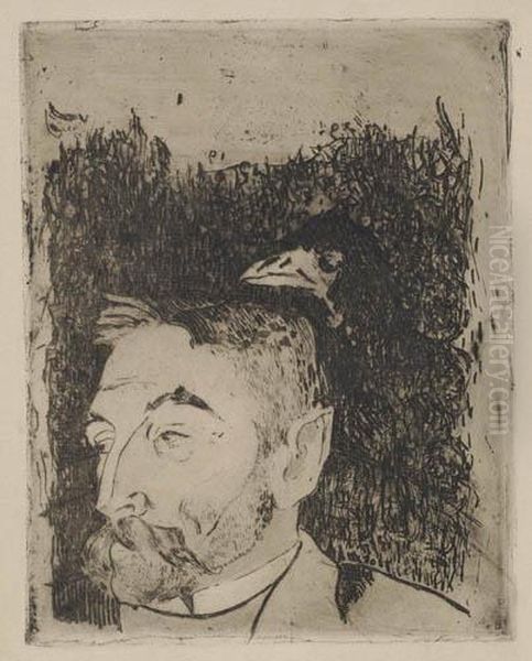 Portrait De Stephane Mallarme Oil Painting by Paul Gauguin