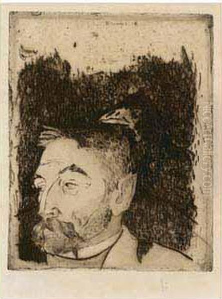 Portrait De Stephane Mallarme. 1891. Oil Painting by Paul Gauguin