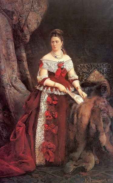 Portrait of Countess Vera Zubova 1877 Oil Painting by Konstantin Egorovich Egorovich Makovsky