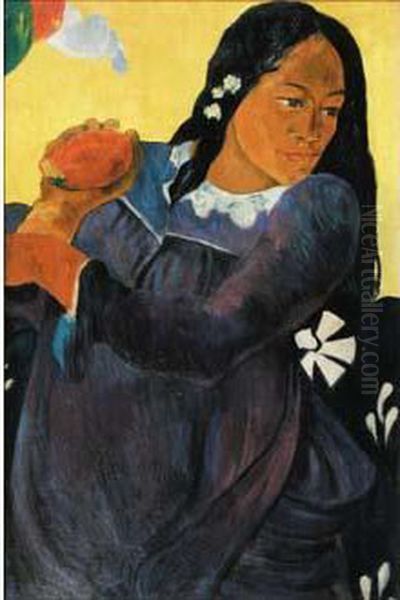 Femme Tahitienne Oil Painting by Paul Gauguin