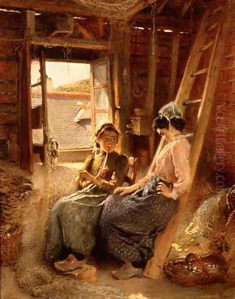 Two Breton Women, 1904 Oil Painting by Konstantin Egorovich Egorovich Makovsky