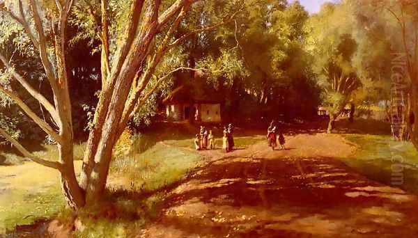 Summer Afternoon Oil Painting by Konstantin Egorovich Egorovich Makovsky