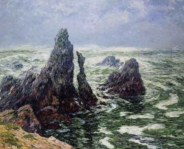 The Needles of Port-Cotom, Belle Ile Oil Painting by Henri Moret