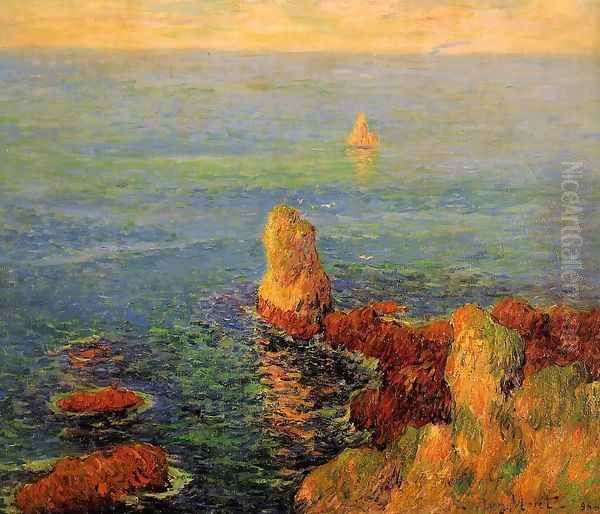 Calm Sea at L'Ile de Groux Oil Painting by Henri Moret