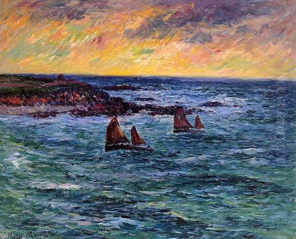 Evening, Audierne Oil Painting by Henri Moret