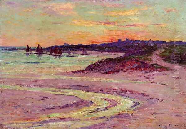 The Point de Lervily, Brittany Oil Painting by Henri Moret