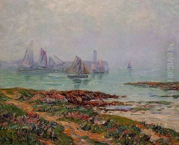 Misty Day at Dielette - the Manche Oil Painting by Henri Moret