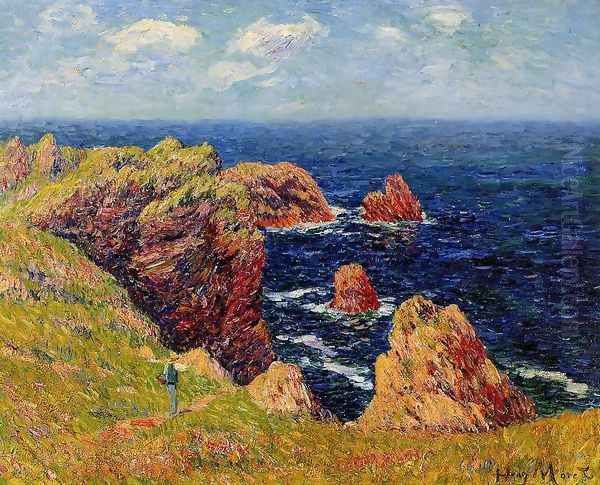 Promenade on the Coastal Path Oil Painting by Henri Moret