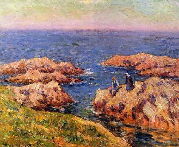 Rocky Coast, Brittany Oil Painting by Henri Moret