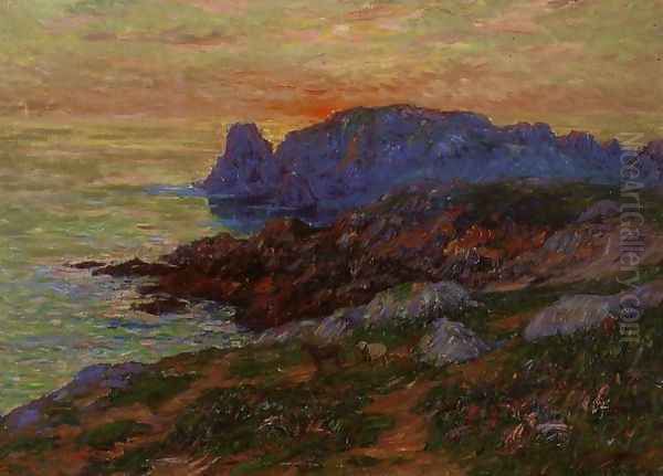 L'Ille d'Ouessant, Fininstere Oil Painting by Henri Moret