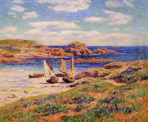 Porspoder, the Port, Finistere Oil Painting by Henri Moret