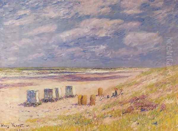 The Egmond Beach, Holland Oil Painting by Henri Moret