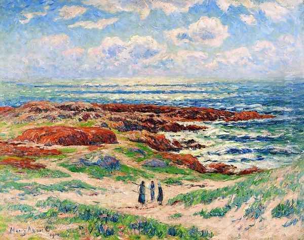 The Dunes of Tregune, Finistere Oil Painting by Henri Moret