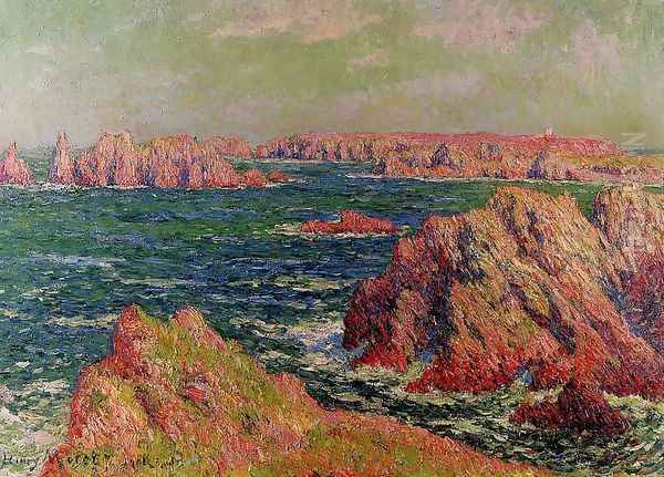 The Cliffs at Belle Ile Oil Painting by Henri Moret