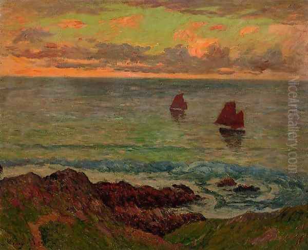 Evening at Doelan Oil Painting by Henri Moret