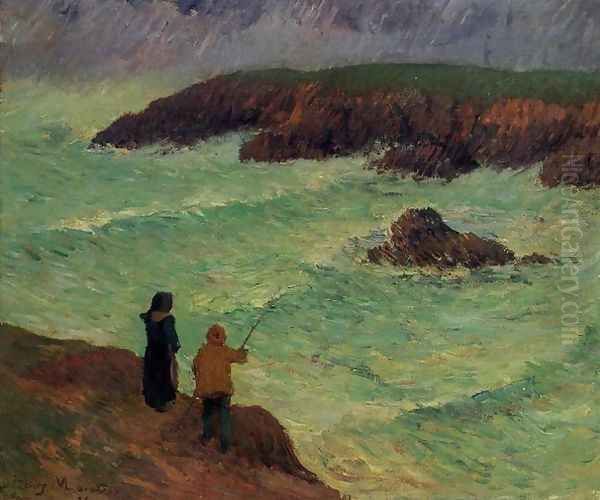 The Cliffs near the Sea Oil Painting by Henri Moret