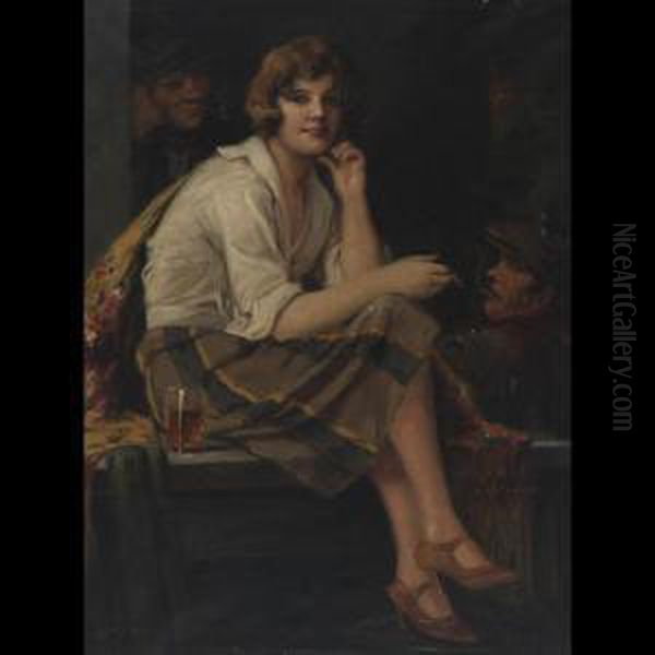 Girl In A Tavern by Richard Geiger