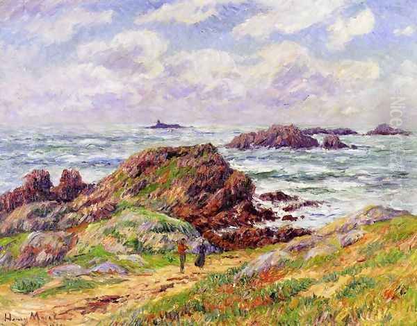 Rocks at Porspoder, Finistere Oil Painting by Henri Moret