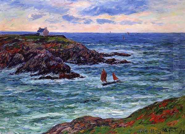 Seascape: Doelan, Brittany Oil Painting by Henri Moret