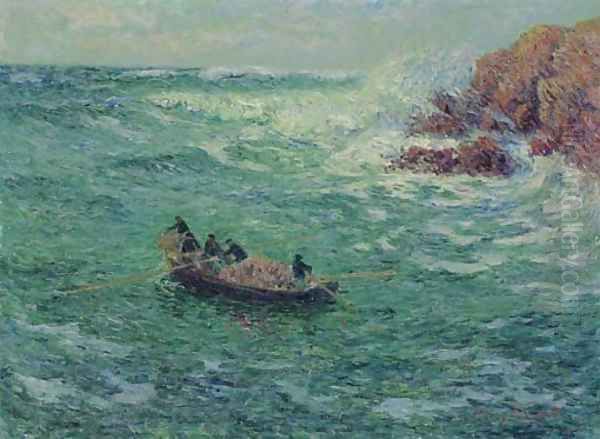 La Peche au Casier Finistere Oil Painting by Henri Moret