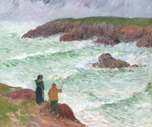 Les falaises pres de la mer Oil Painting by Henri Moret