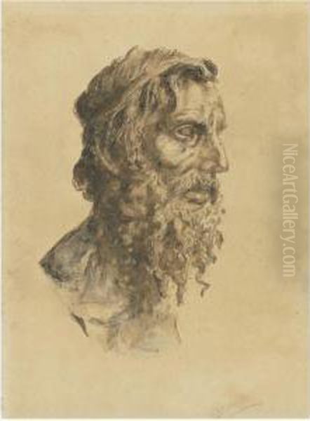 Studies Of The Heads Of Bearded Men Oil Painting by Vincenzo Gemito