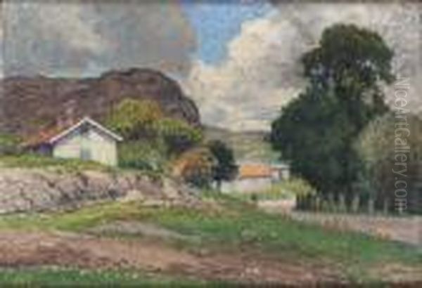 Sommarlandskap Oil Painting by Anton Genberg