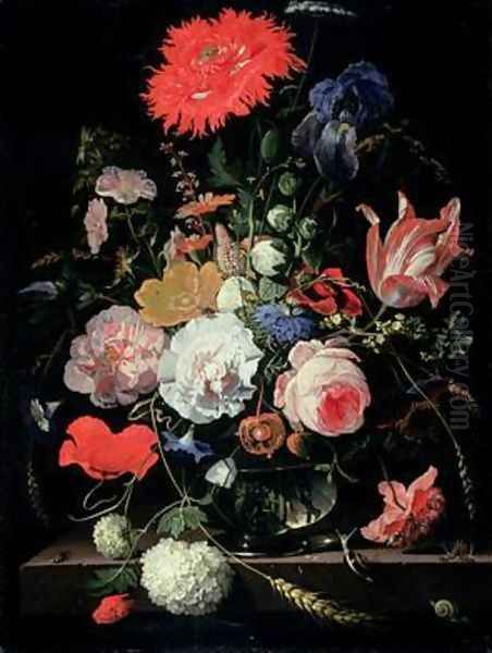 Flower piece Oil Painting by Abraham Mignon